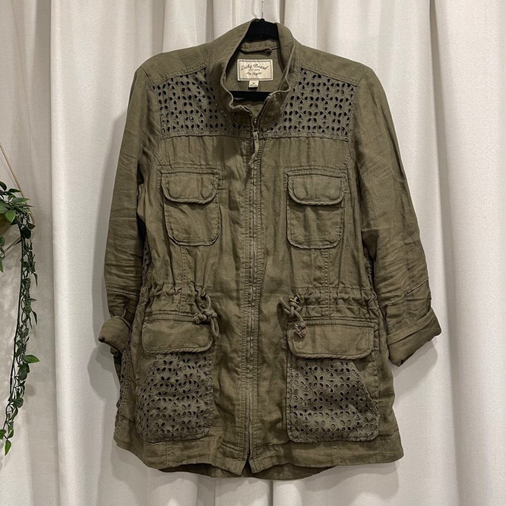 Army Green Cargo Jacket Zip Up Lucky Brand